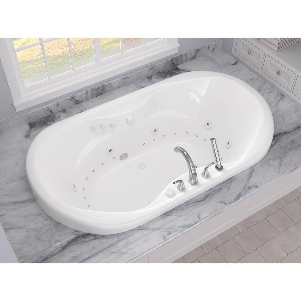 Universal Tubs Ruby Waterfall 5.9 ft. Rectangular Drop-in Whirlpool and Air Bath Tub in White HD4170IFDL