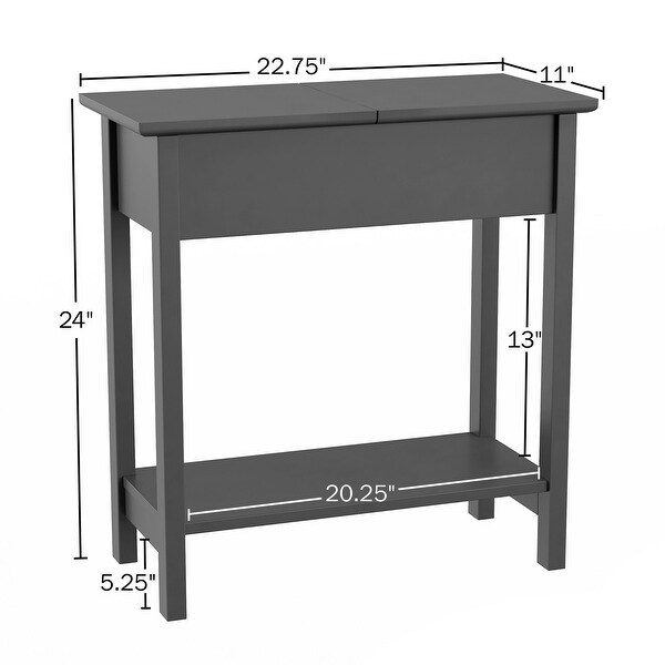 Hastings Home Flip Top End Table with Storage，Set of 2