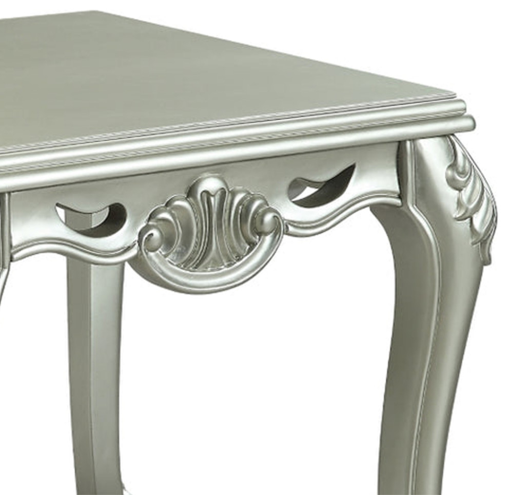 Usm 27 quotClassic End Table  Floral Trim Cabriole  Wood  Champagne   Victorian   Side Tables And End Tables   by VirVentures  Houzz