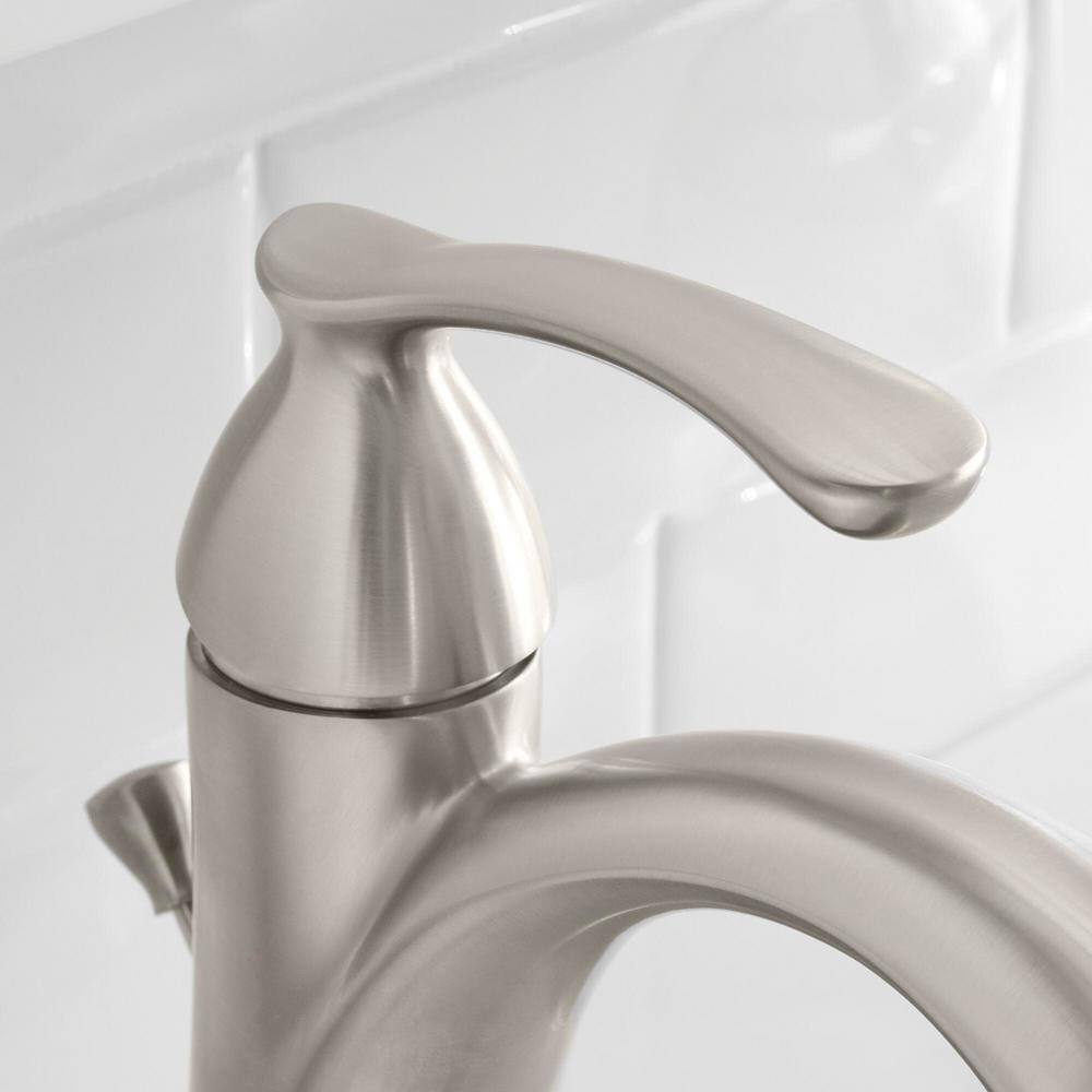 Glacier Bay Edgewood Single-Handle Single Hole High-Arc Bathroom Faucet in Brushed Nickel HD67192W-6004