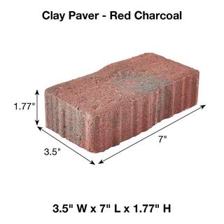 Pavestone Clayton 7 in. L x 3.5 in. W x 1.77 in. H RedCharcoal Concrete Paver 11019588