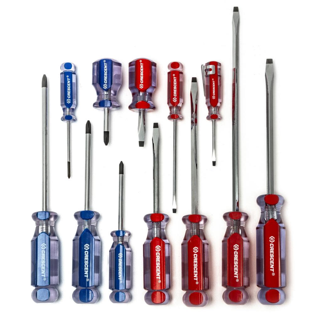 12 Piece Phillips?/Slotted Acetate Screwdriver Set ;