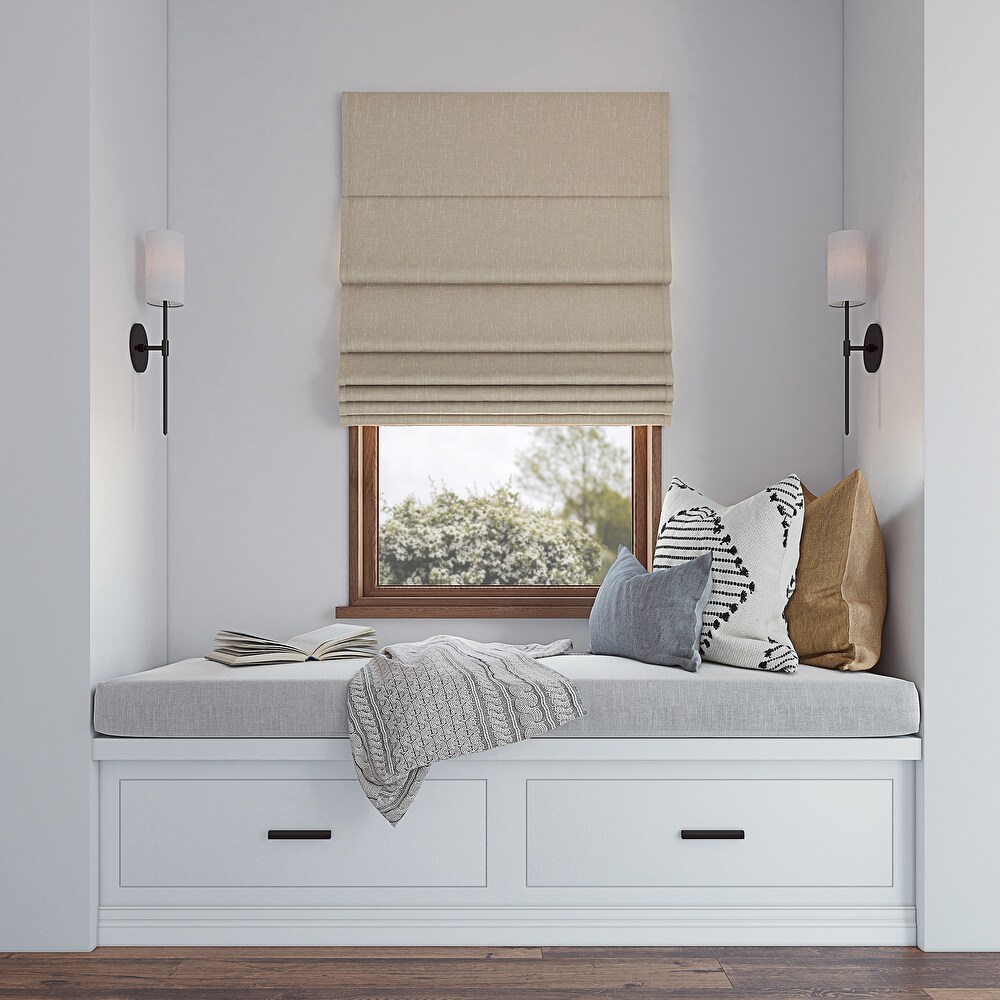 Sun Zero Pryer Textured Total Blackout Cordless Roman Shade