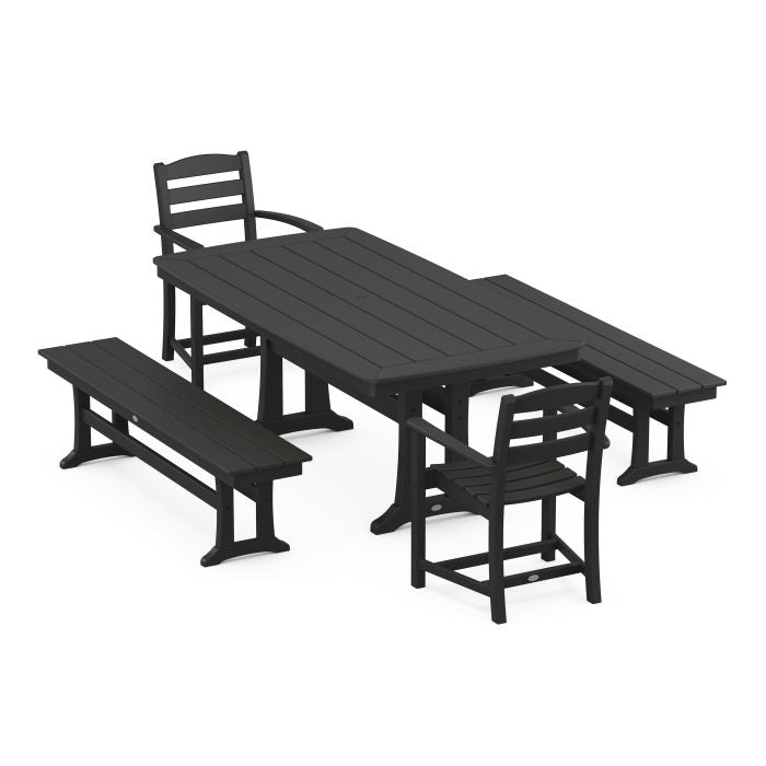 Polywood La Casa Cafe 5-Piece Dining Set with Trestle Legs PWS1041-1