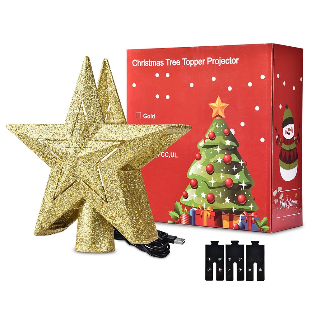 Yescom Christmas Tree Topper Light Projector 3-Films