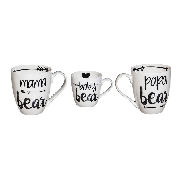 Evergreen Beautiful Bear Family Ceramic Cup O x27 Java Cup Gift Set 6x4x4 In Indoor outdoor