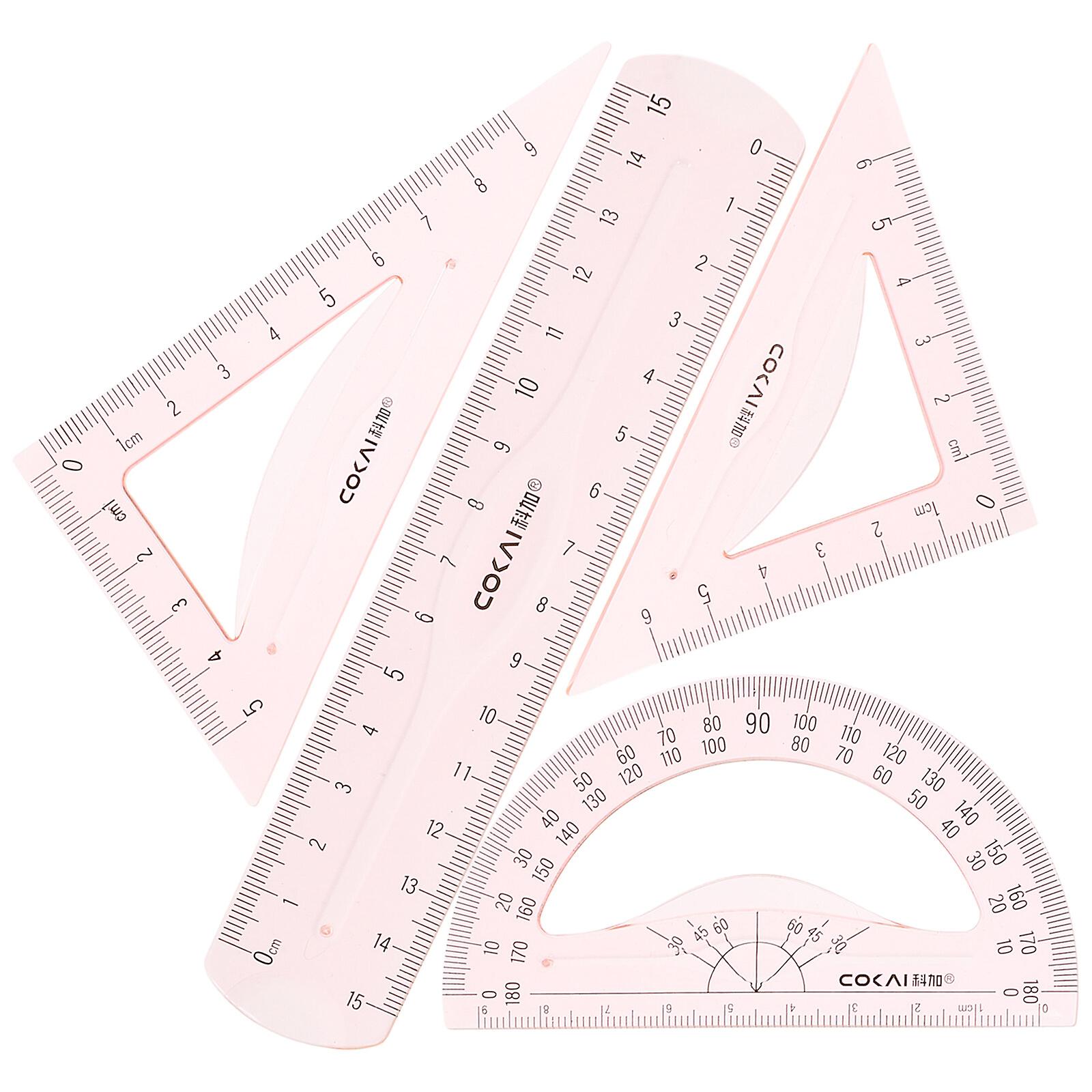 1 Set Protractor Student Drafting Ruler Engineering Drawing Supply Precise Measuring Ruler