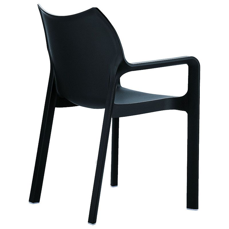 33 Black Outdoor Patio Solid Dining Arm Chair