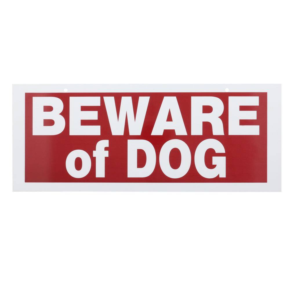 Everbilt 6 in. x 15 in. Plastic Beware Of Dog Sign 31634