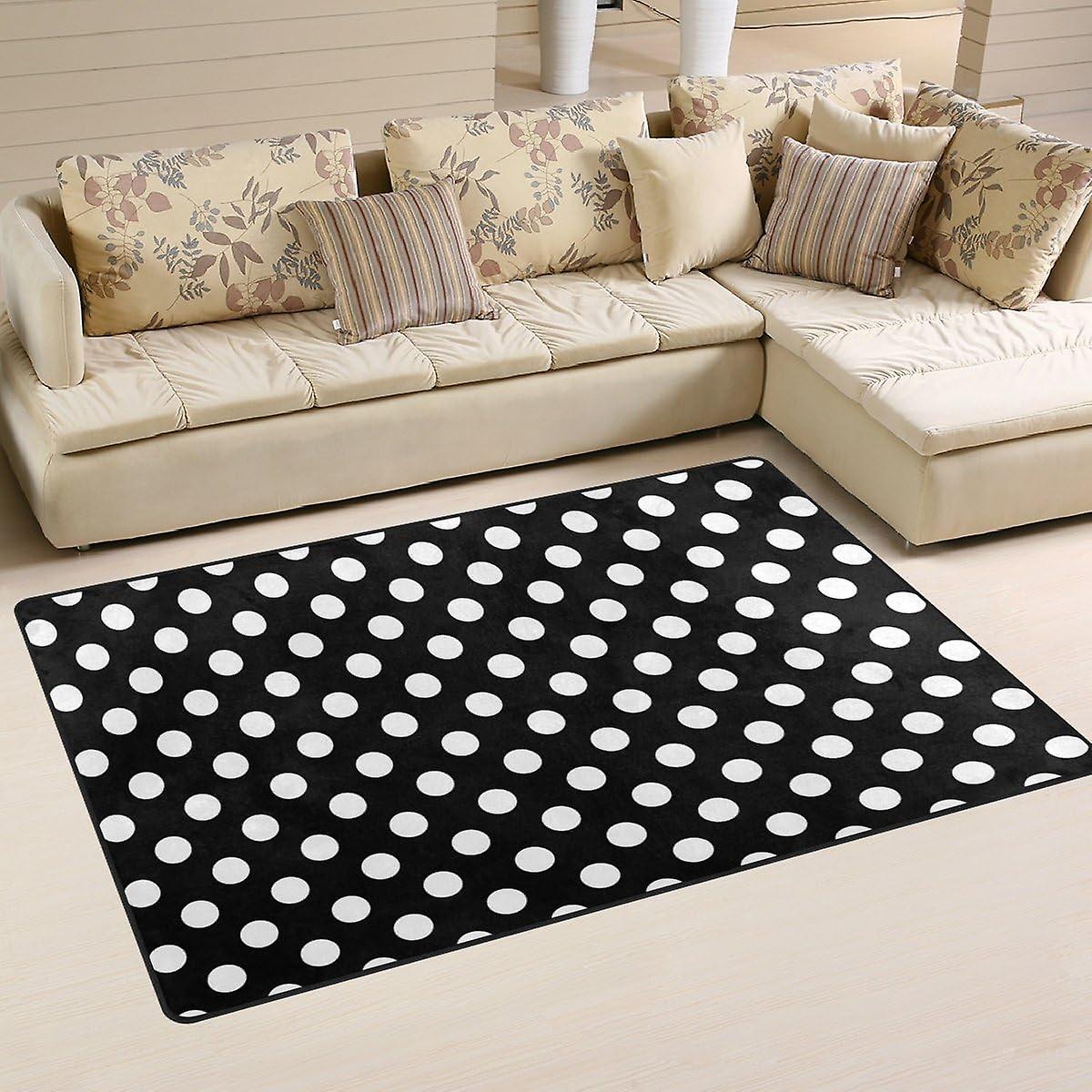 White Polka Dot On Red Background Area Rug Carpet 31 X 20 Inch For Living Room Bedroom Decor For Kids Carpet Mat