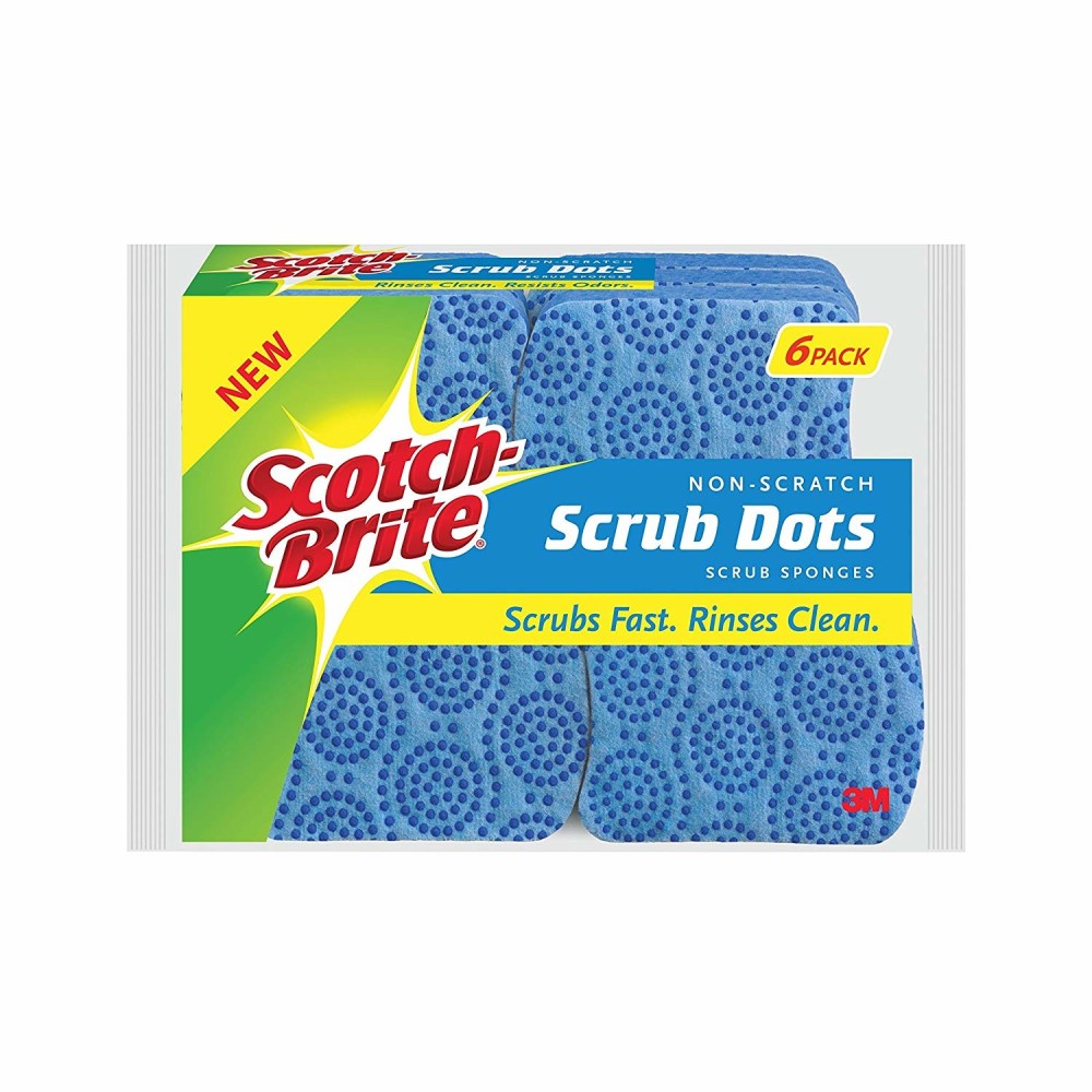 3M Scotch Brite 6 Count Non Scratch Scrub Dots Scrub Sponge