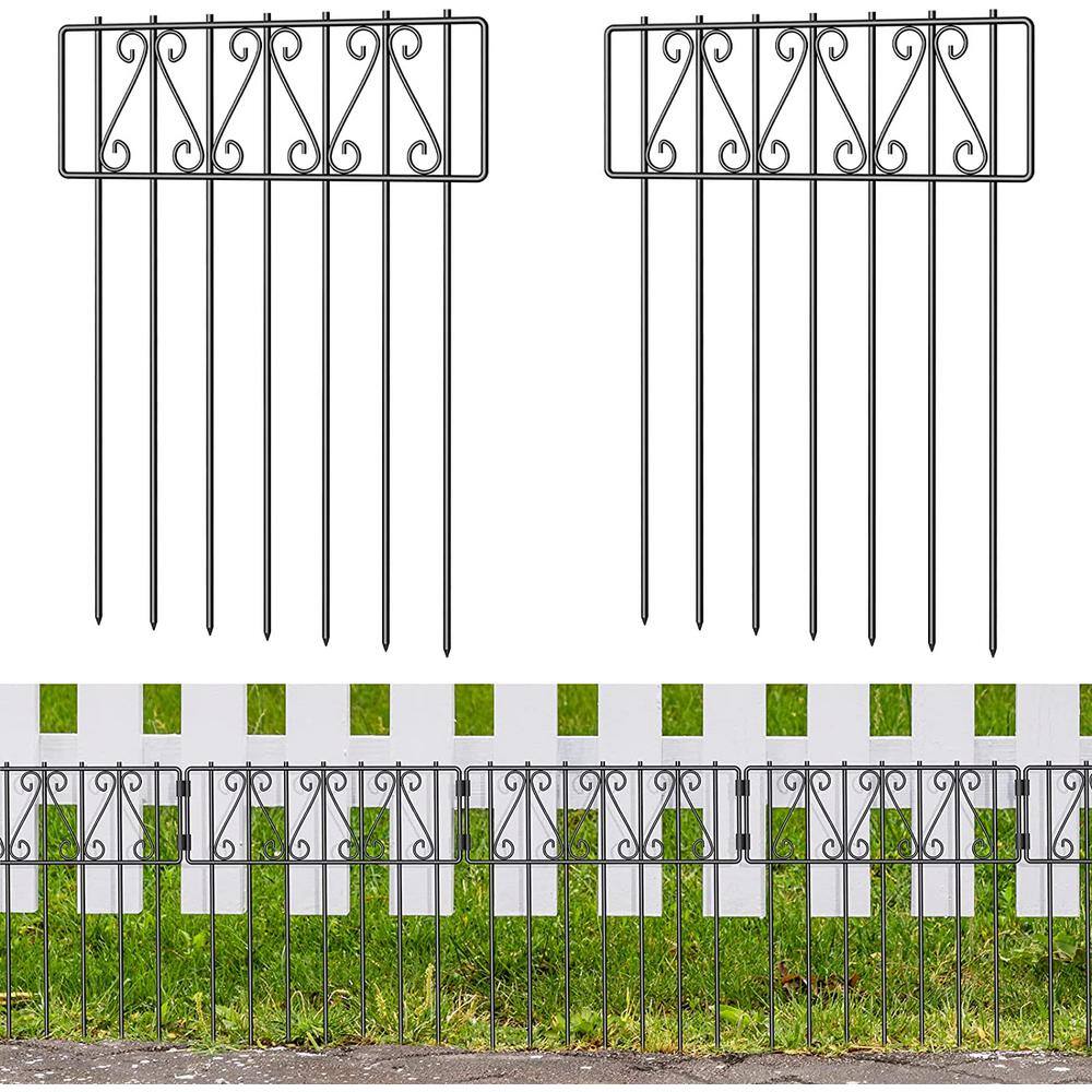 Oumilen (10-Pack) Barrier Fence 16.7 in. H x 10.8 ft. L Rustproof Metal Garden Fence T Shaped LT-K277