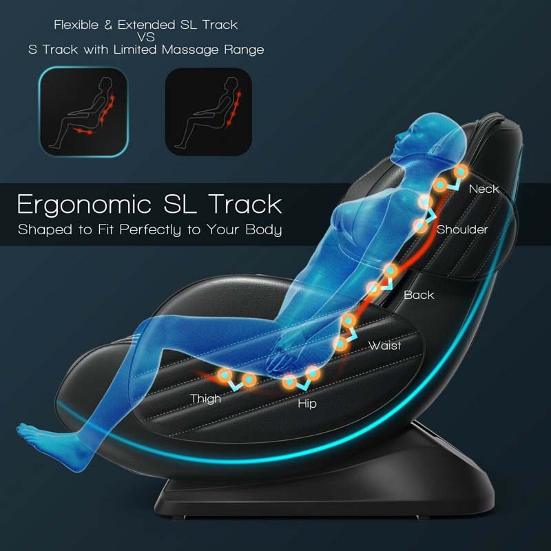 3D SL Track Zero Gravity Massage Chair with Heat, Assembly-Free Full Body Massage Recliner