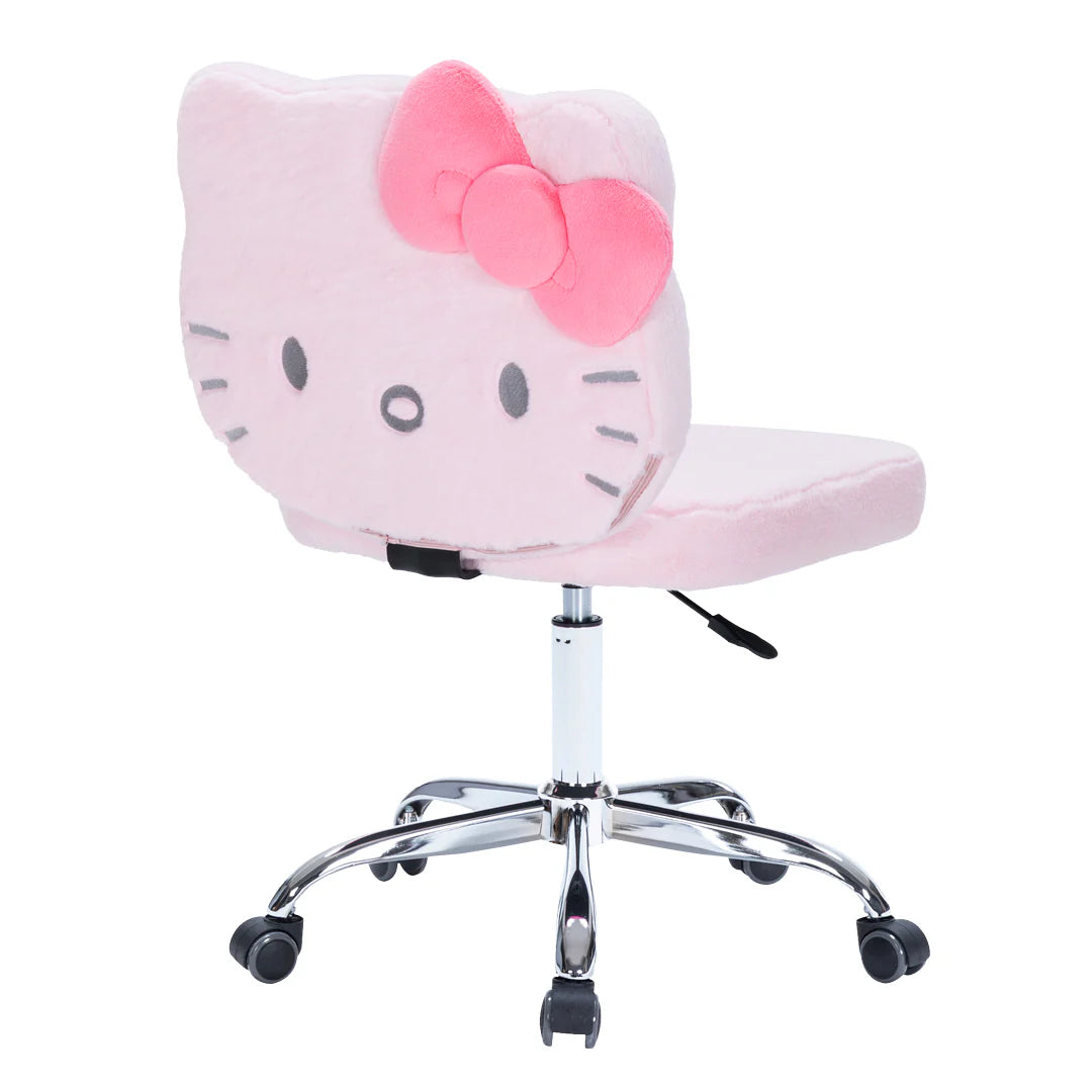 IVFC-HK229-TDYWHT | Hello Kitty® Teddy Fur Swivel Vanity Chair