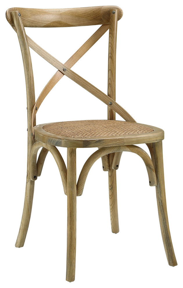 Modern Urban Contemporary Dining Side Chair  Brown Wood   Farmhouse   Dining Chairs   by House Bound  Houzz