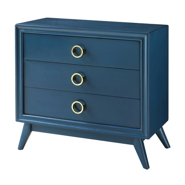 Pomeroy Indigo 3 Drawer Chest with Gold Hardware - - 28003417