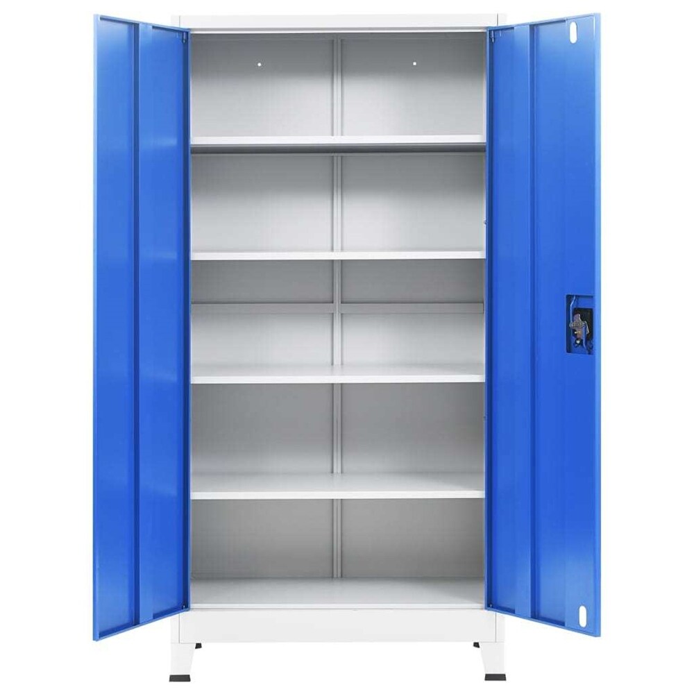 Office Cabinet with Doors and Adjustable Shelves  Metal Garage Storage