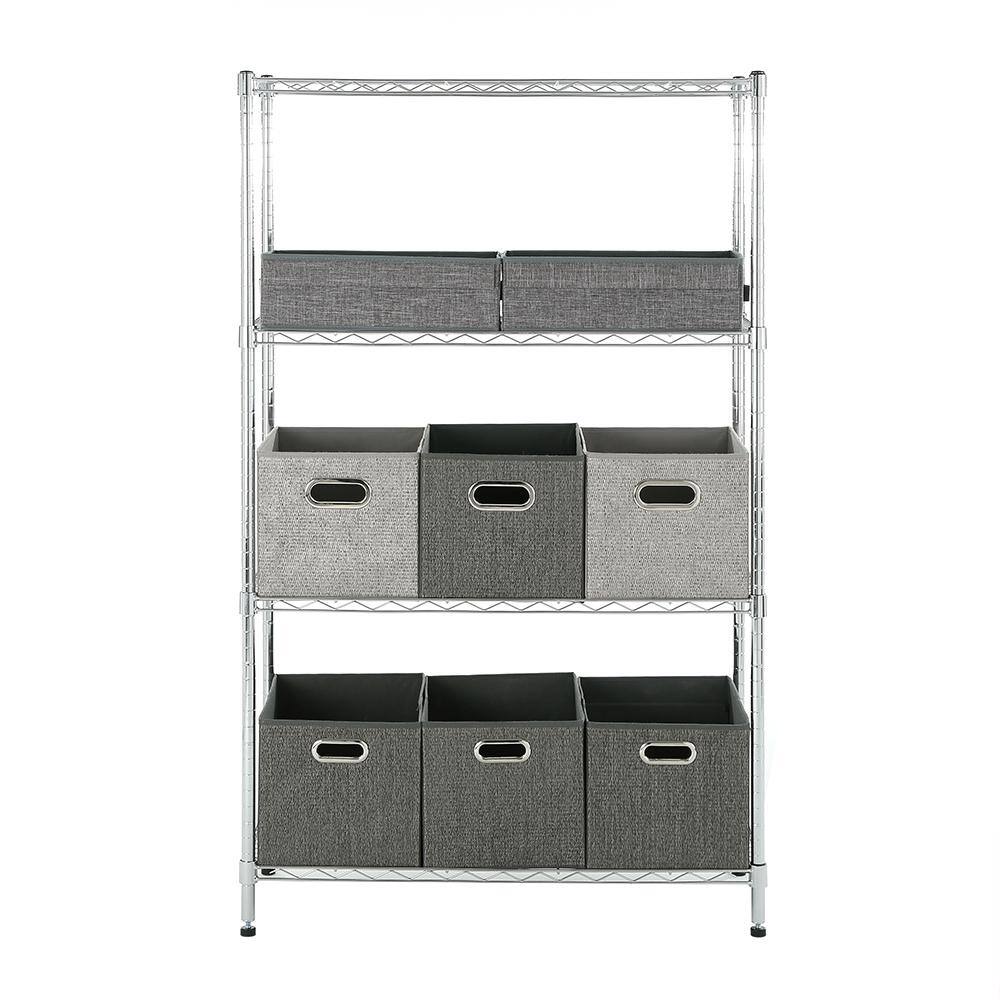 MZG Chrome 4-Tier Steel Shelving (15.7 in. x 33.5 in. x 54.4 in.) 4085138OFH401SG