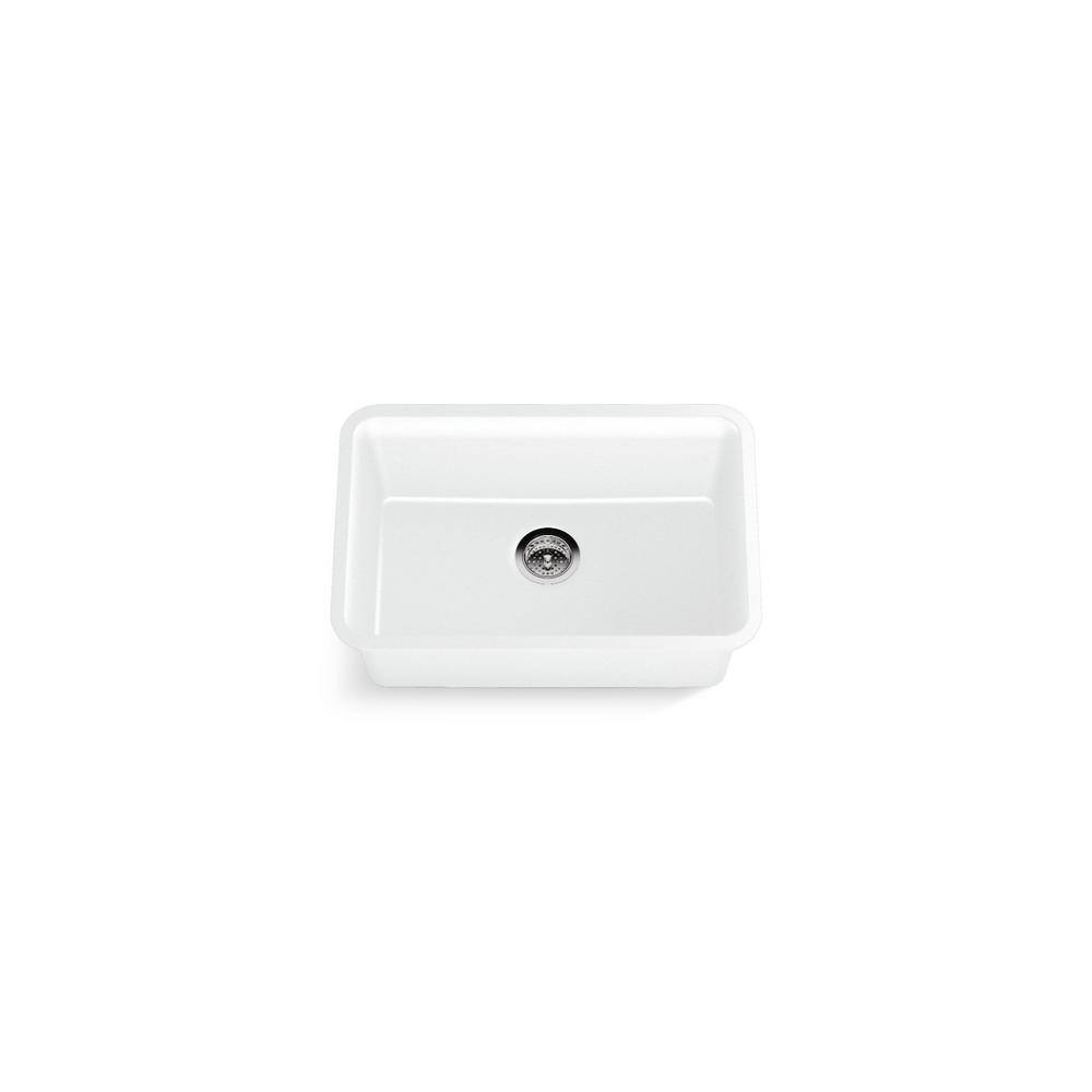 KOHLER Cairn Undermount Neoroc Composite 27.5 in. Single Bowl Kitchen Sink in Matte White K-28000-CM6