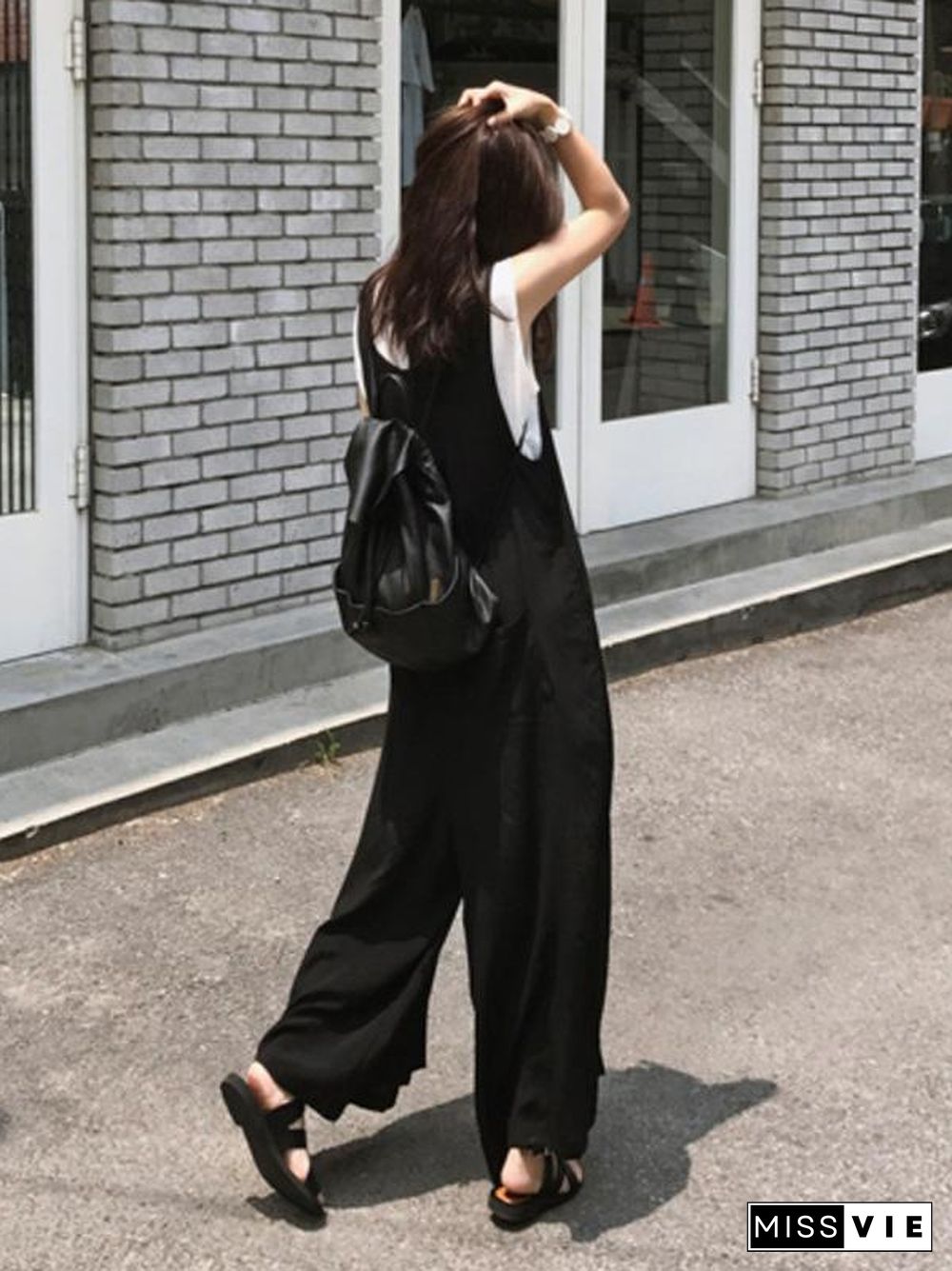 Loose Simple T-shirt and Jumpsuits Suits