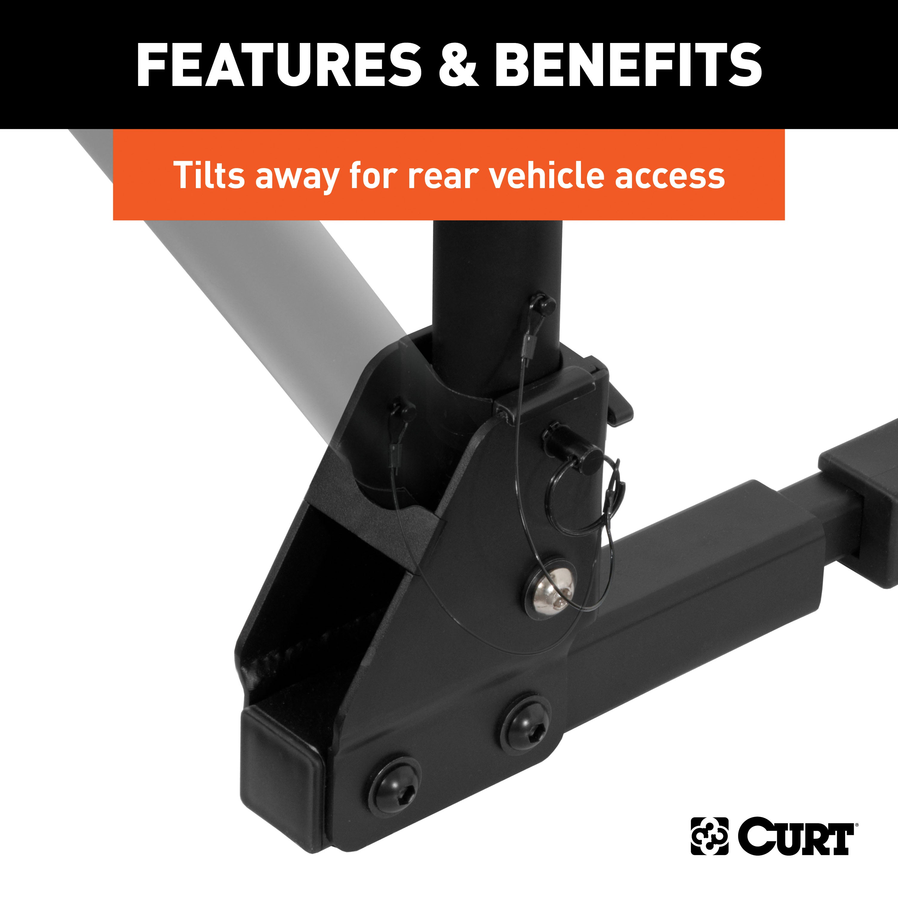 CURT 18029 Trailer Hitch Bike Rack Mount， Fits 1-1/4， 2-Inch Receiver， 2 Bicycles