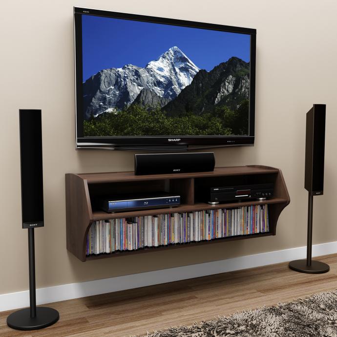 Prepac Altus Wall Mounted A/V TV Stand, Espresso