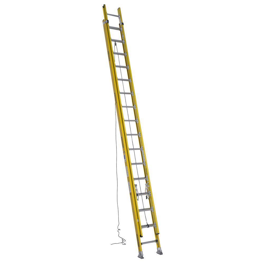 Werner 32 ft. Fiberglass D-Rung Extension Ladder with 375 lb. Load Capacity Type IAA Duty Rating D7132-2