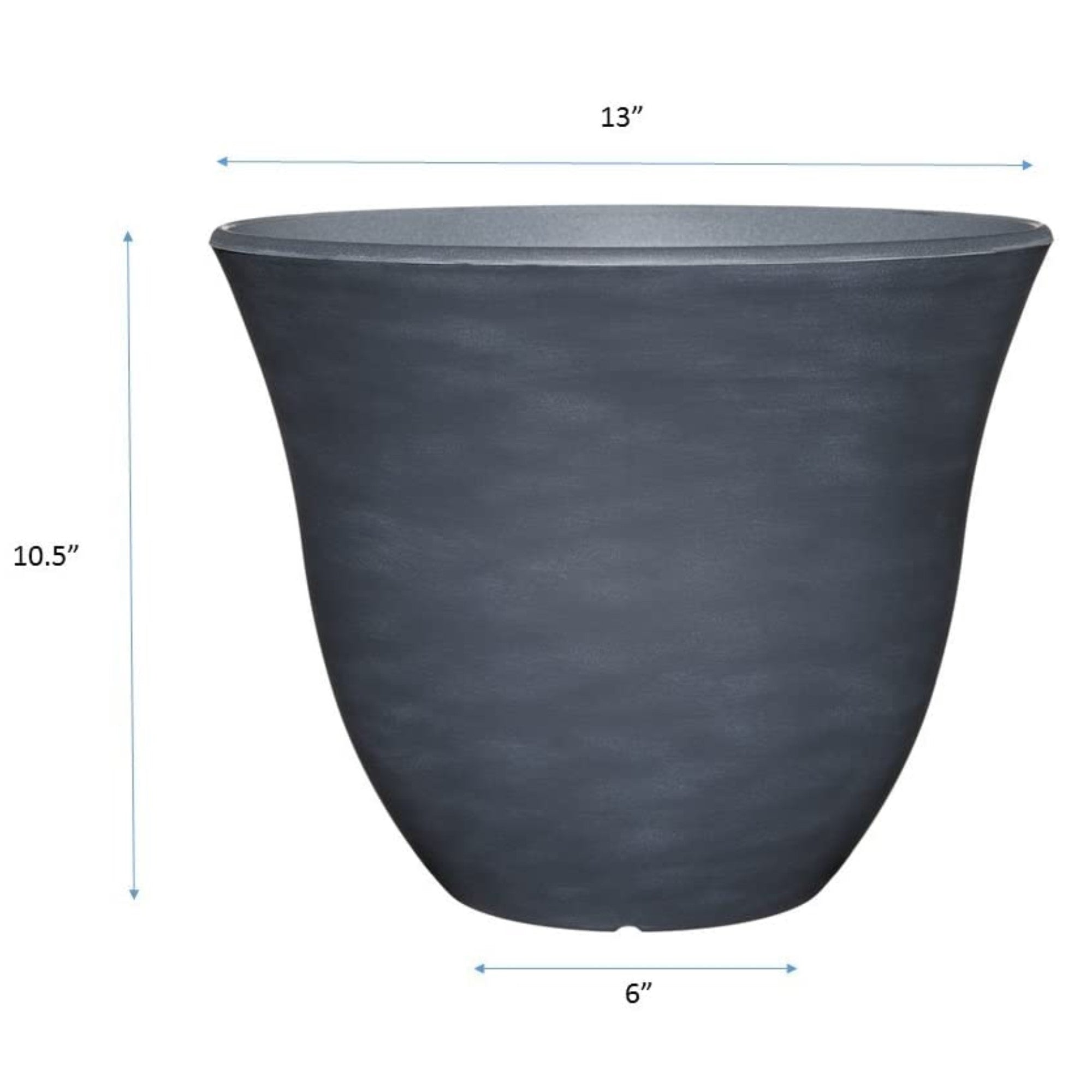 Classic Home and Garden Honeysuckle Resin Flower Pot Planter, Zinc Grey, 15"