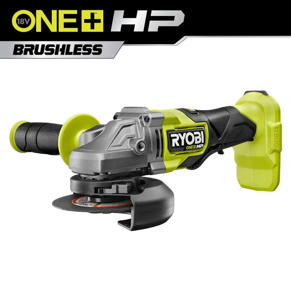 RYOBI ONE+ HP 18V Brushless Cordless 4-12 in. Angle Grinder (Tool Only) PBLAG01B