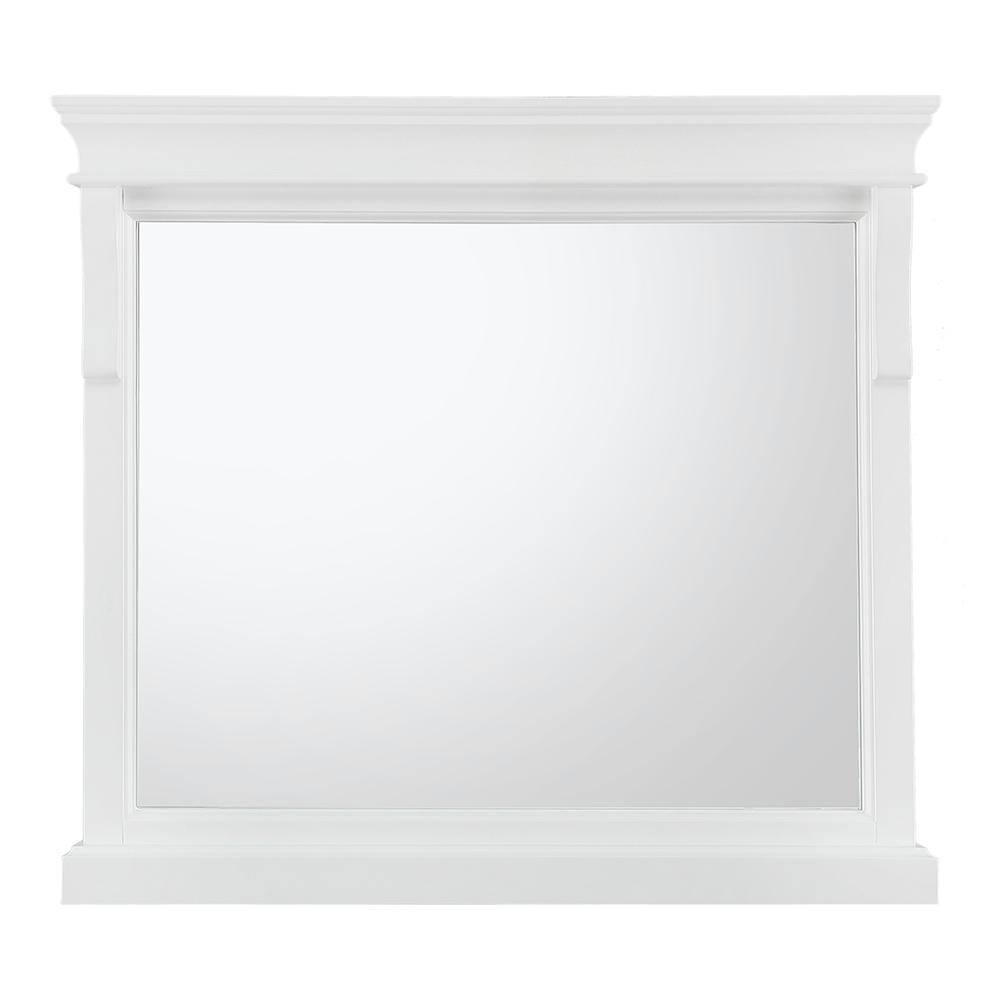 Home Decorators Collection 36 in. W x 32 in. H Framed Rectangular Bathroom Vanity Mirror in White NAWM3632