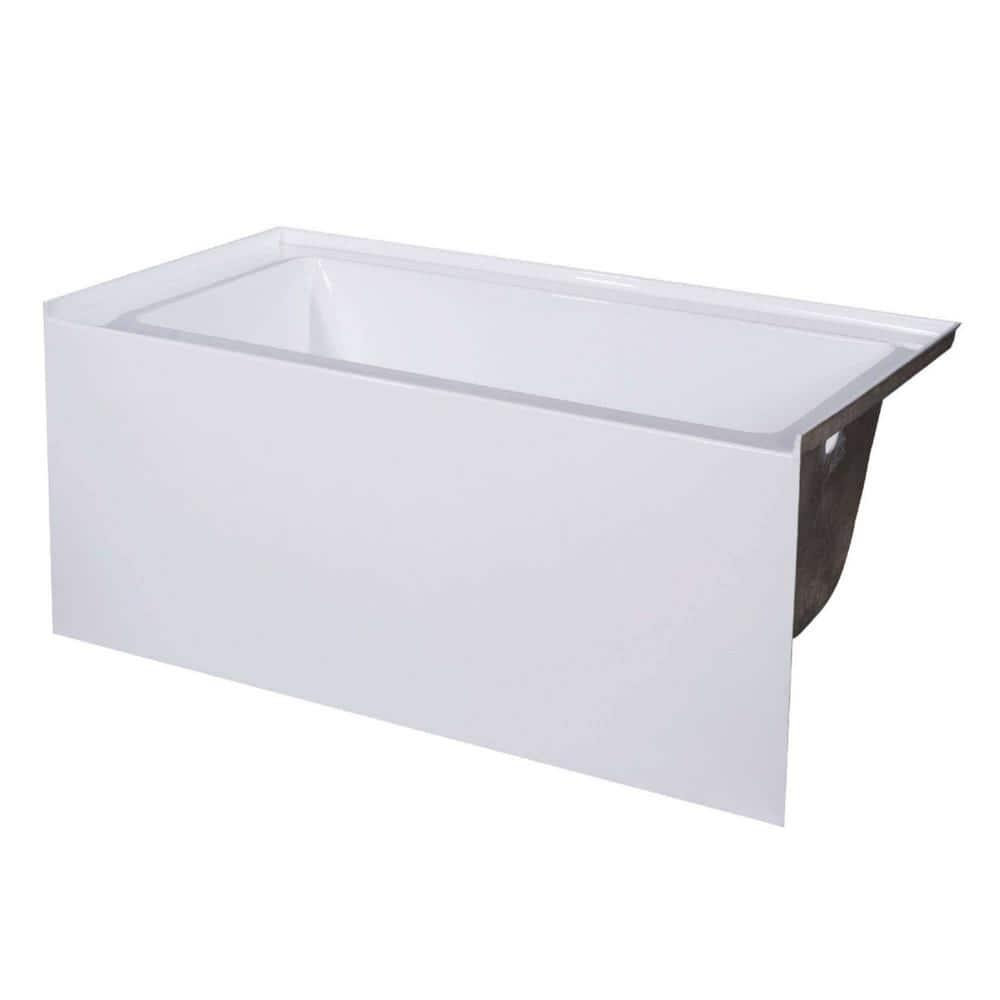 FINE FIXTURES 60 in x 32 in Acrylic Right Drain Rectangular Apron Front NonWhirlpool Bathtub in White