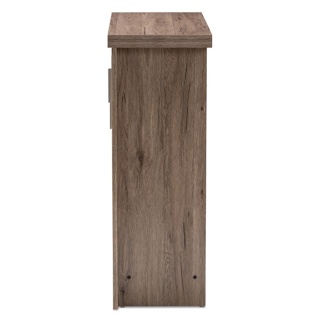 Laverne Modern And Contemporary Oak Finished Shoe Cabinet Brown Baxton Studio