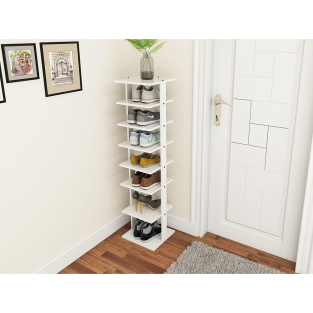 Costway Wooden Shoes Storage Stand 7 Tiers Shoe Rack Organizer Multi shoe Rack Shoebox