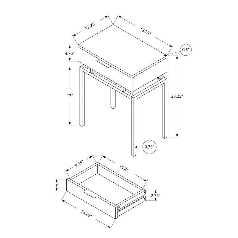 Monarch Contemporary End Table