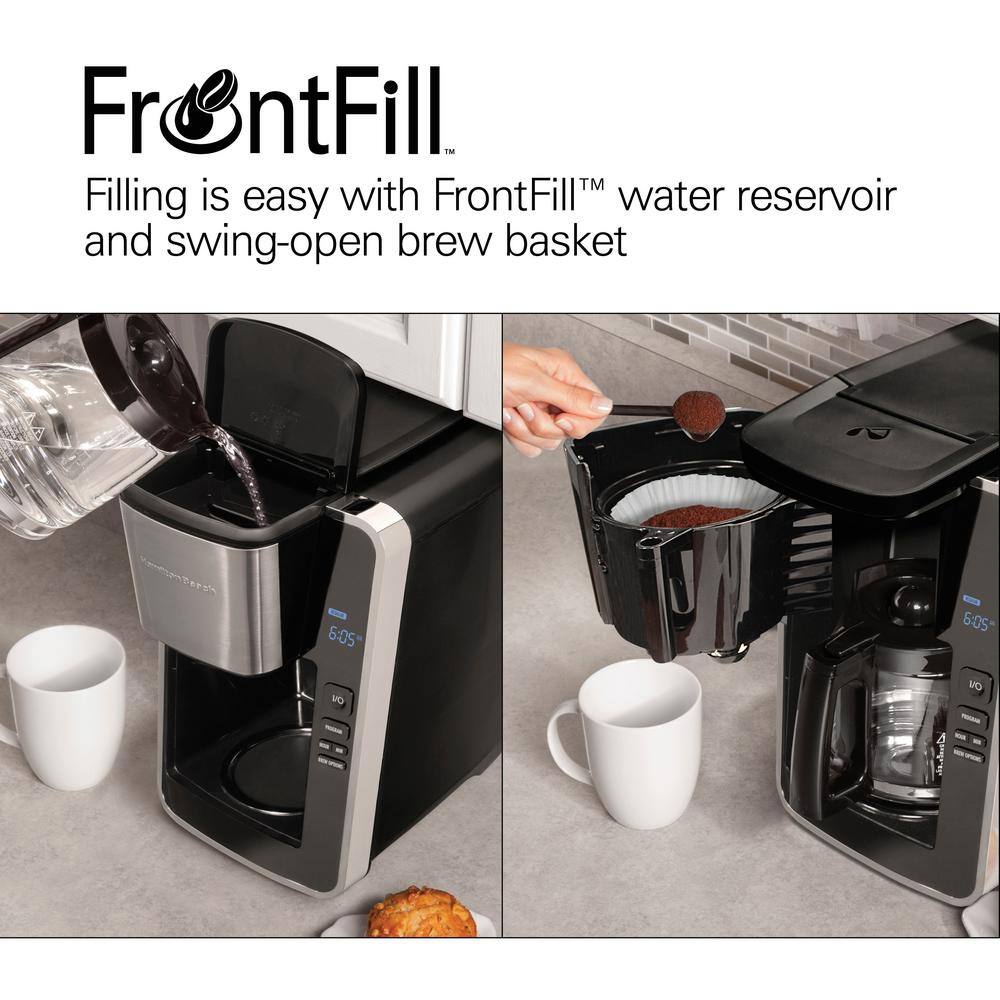 Hamilton Beach Frontfill Deluxe 12-Cup Black Programmable Drip Coffee Maker 46321