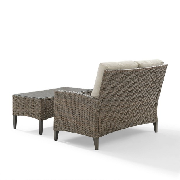 Rockport 2pc Outdoor Wicker Loveseat Seating Set Crosley