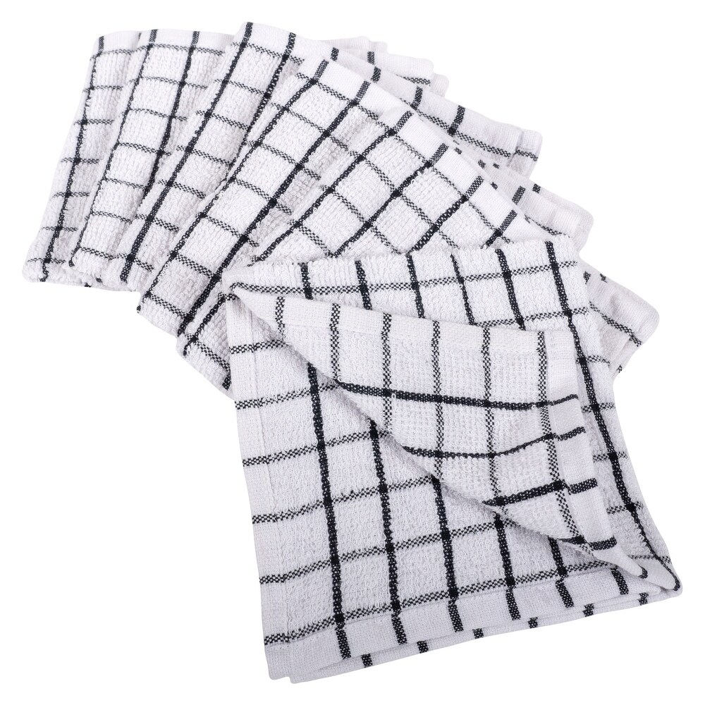 Checkered Terry Dish Cloths  Set of 6