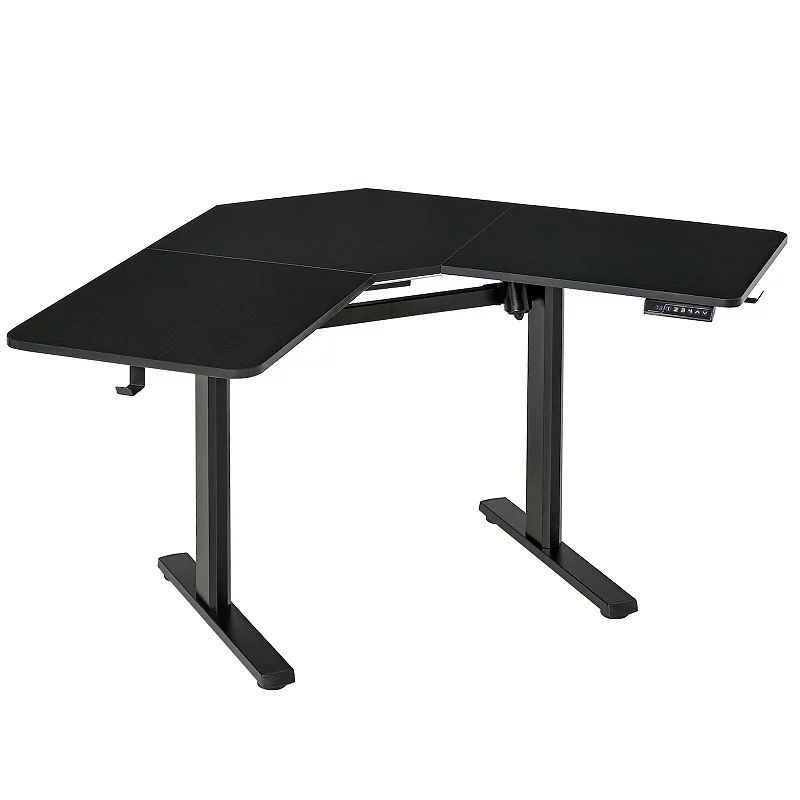 Vinsetto 65 Adjustable Height Standing Desk V Shaped Computer Desk Workstation for Home Office Black