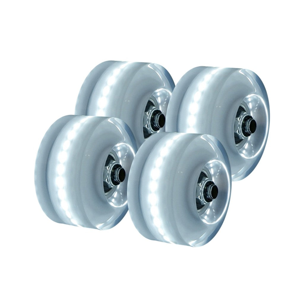 Egmy Luminous Light Up Quad Roller Skate Wheels With Bankroll Bearings Installed 4Pc