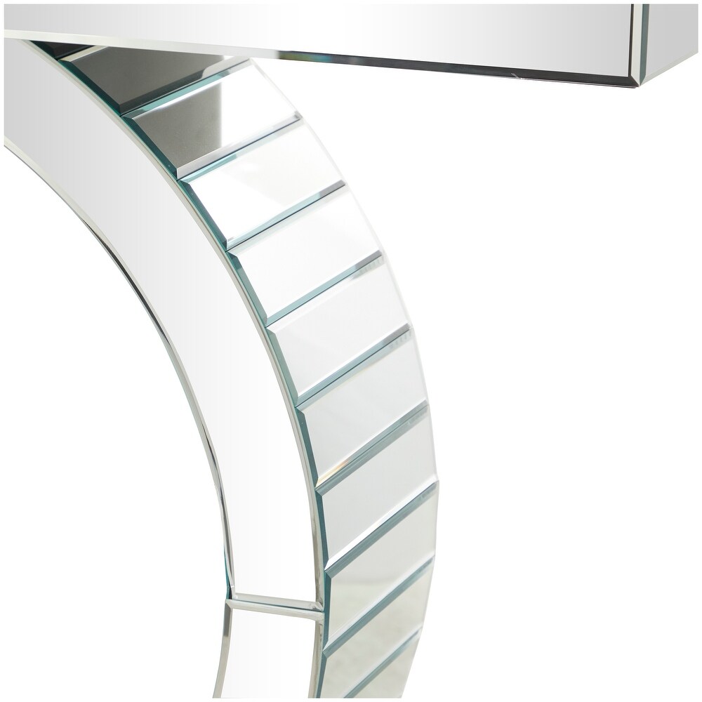 Silver Glass Mirrored Console Table