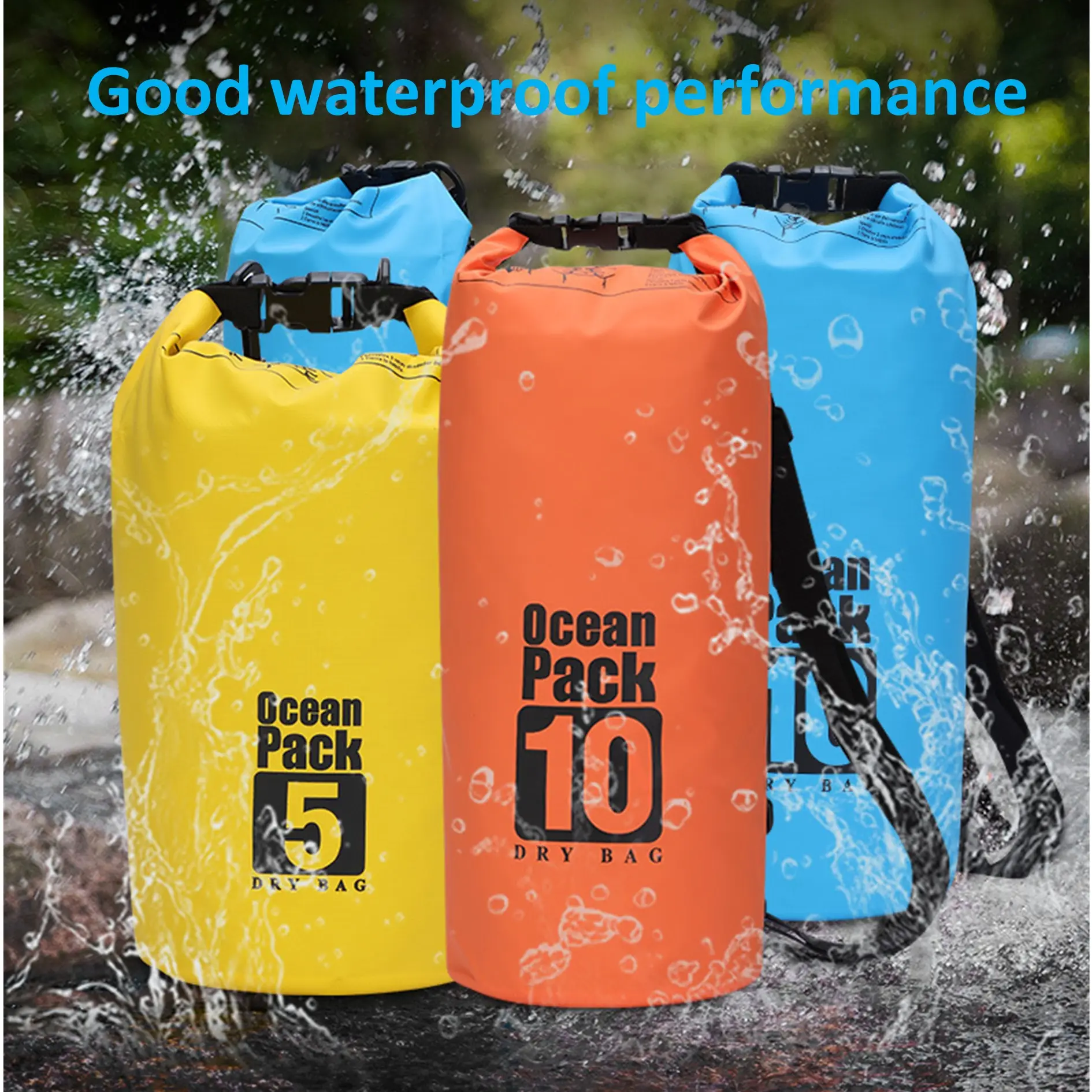 10L Outdoor Camping Hiking Travelling Bag Mountaineering Beach Bag Dry wet Separation Package Waterproof Dry Bag