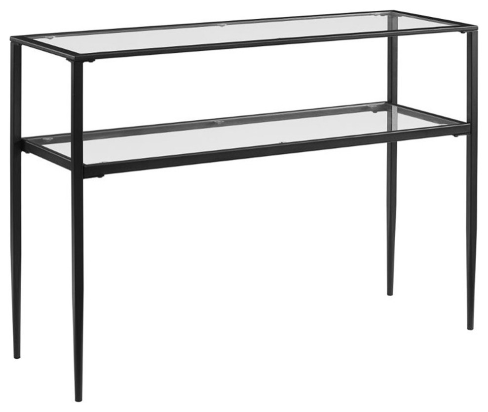 Bowery Hill Transitional Console Table in Matte Black Finish   Midcentury   Console Tables   by Homesquare  Houzz