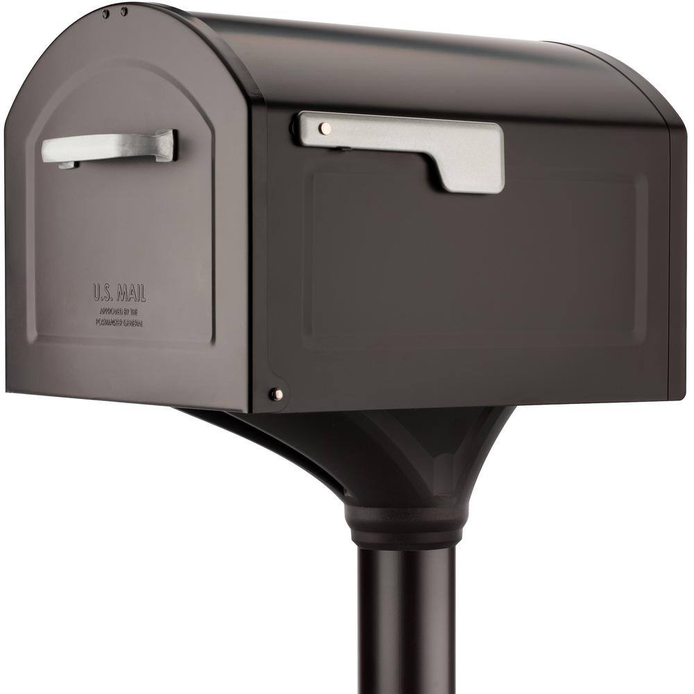 Architectural Mailboxes Centennial Rubbed Bronze Extra Large Steel Mailbox and Decorative Post Combo Kit 950080RZ-10