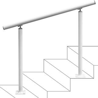 VEVOR 3 ft. Aluminum Handrail Fits 2 Steps or 3 Steps Flexible Handrails for Outdoor Deck White LZLTFS3YCYGBSDLZ1V0