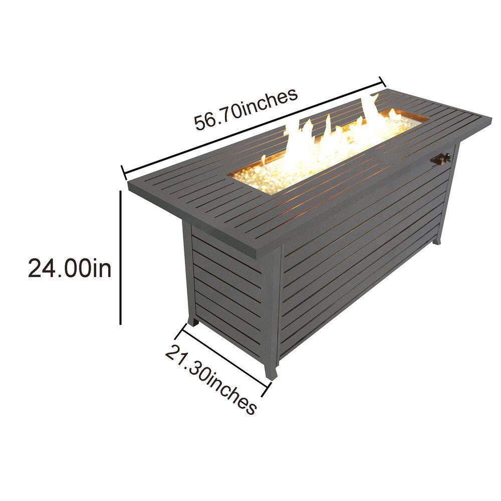 Tunearary 50000BTU Outdoor Gas Propane Fire Steel Pits Table with Lid Fire Glass HYMYCDFSCBMHZP