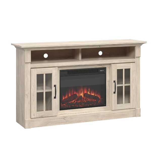 Media Fireplace Credenza Chalk Oak Sauder