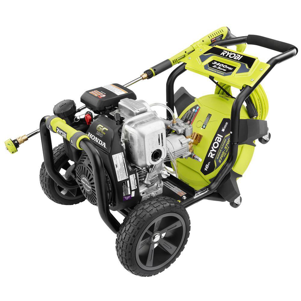 RYOBI 3400 PSI 2.3 GPM Cold Water Gas Pressure Washer with 16 in. Surface Cleaner RY803423H