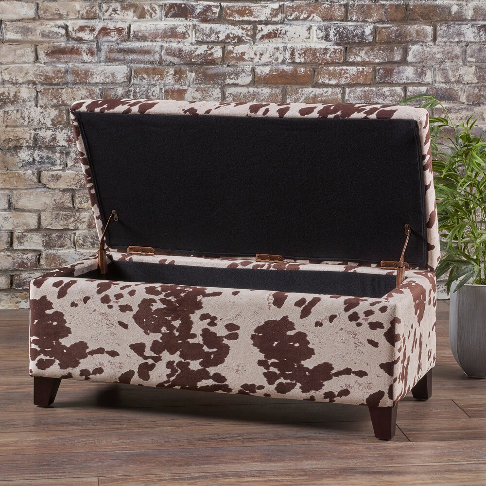 Breanna Contemporary Velvet Storage Ottoman by Christopher Knight Home