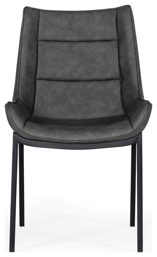 Luca Modern Gray Leatherette Dining Chair  Set of 2   Midcentury   Dining Chairs   by V.S.D Furniture  Houzz