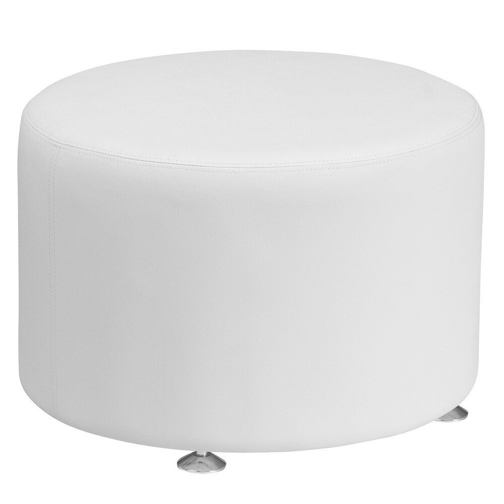 LeatherSoft 24 inch Round Ottoman